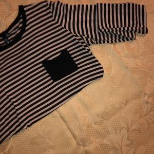 black and white fitted top